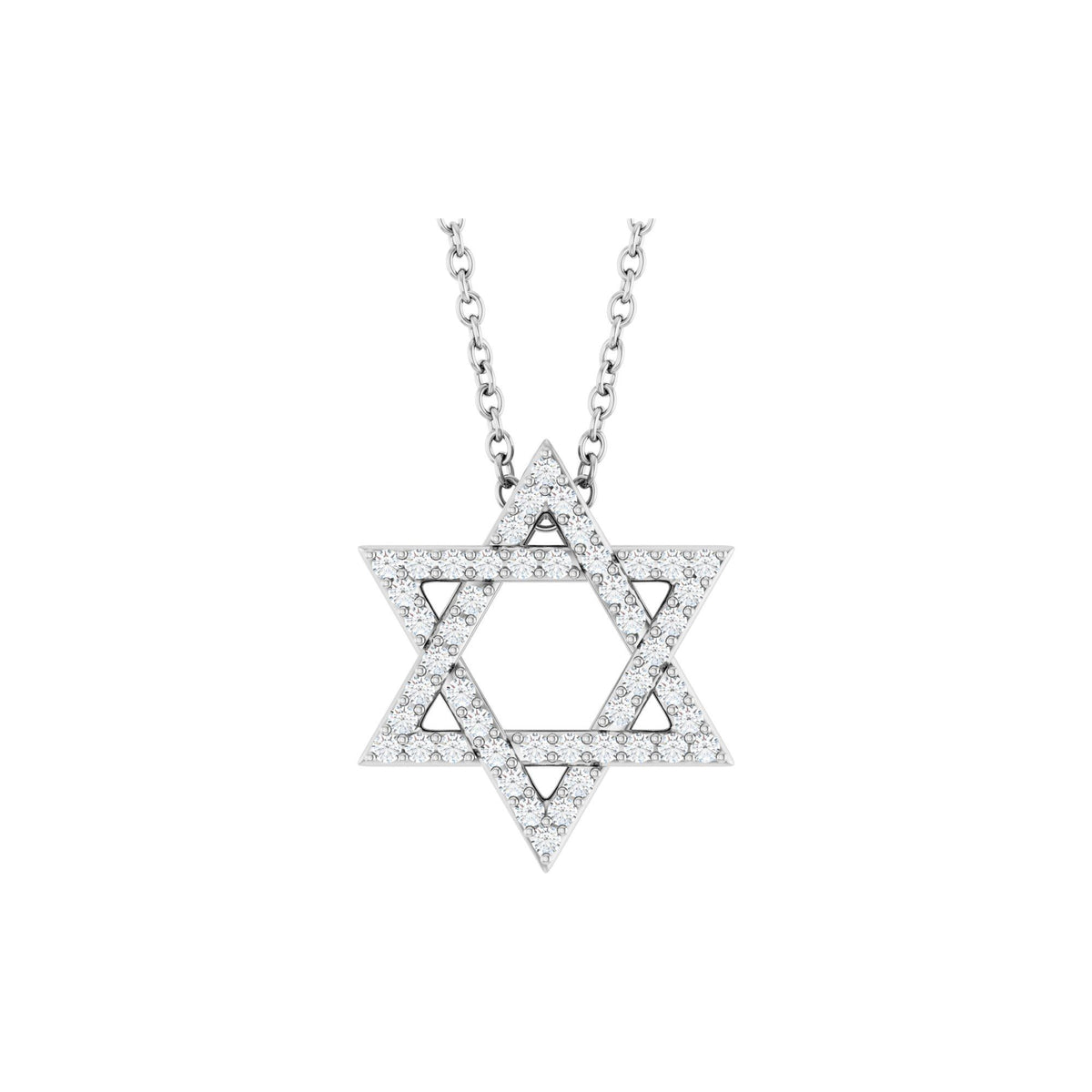 Natural Diamond Star of David Necklace or Pendant
