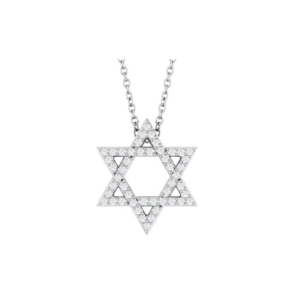 Natural Diamond Star of David Necklace or Pendant