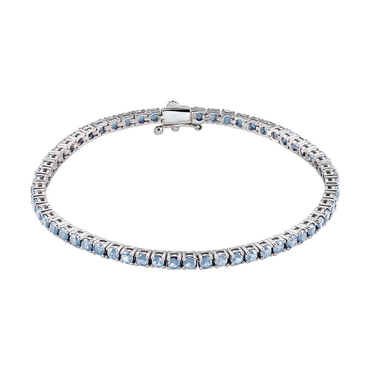 Natural Aquamarine Line 7.25" Bracelet