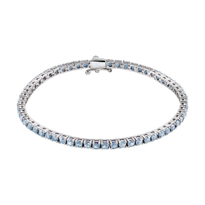 Natural Aquamarine Line 7.25" Bracelet