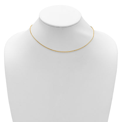 1mm Box 1in+1in Adjustable Chain - Yellow Gold