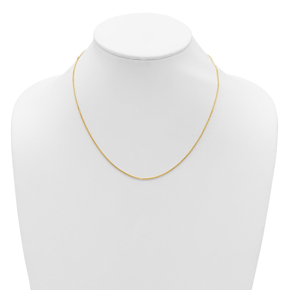 1mm Box 1in+1in Adjustable Chain - Yellow Gold