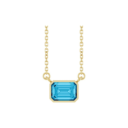 Natural Aquamarine 18" Necklace