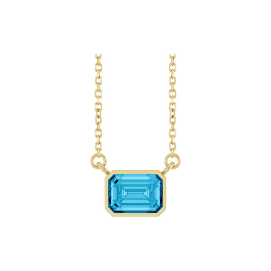 Natural Aquamarine 18" Necklace