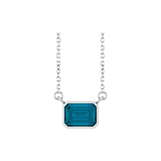 Natural London Blue Topaz 18" Necklace