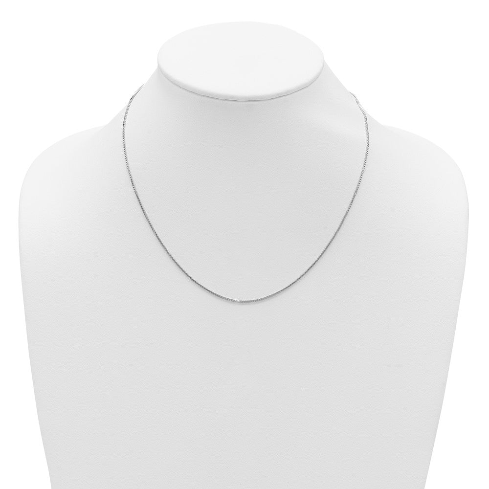 1mm Box 1in+1in Adjustable Chain - White Gold