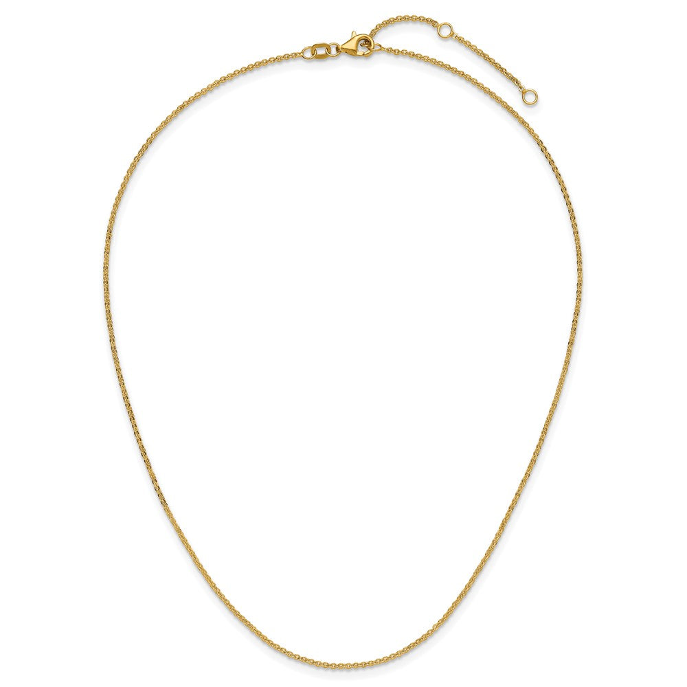 1.4mm Flat Cable 1in+1in Adjustable Chain - Yellow Gold
