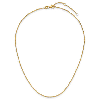 1.4mm Flat Cable 1in+1in Adjustable Chain - Yellow Gold