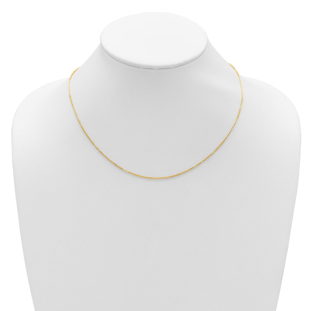 1.4mm Flat Cable 1in+1in Adjustable Chain - Yellow Gold