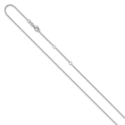 1.4mm Flat Cable 1in+1in Adjustable Chain - White Gold