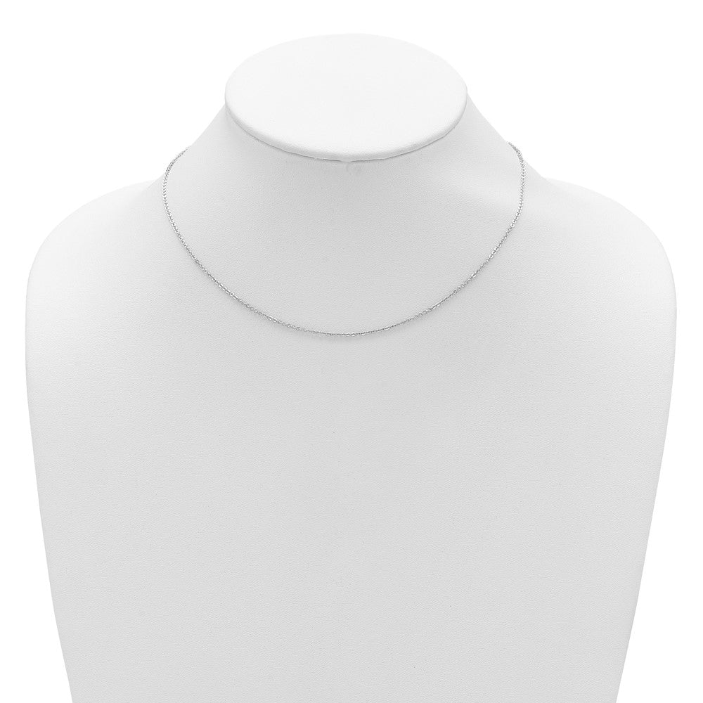 1.4mm Flat Cable 1in+1in Adjustable Chain - White Gold