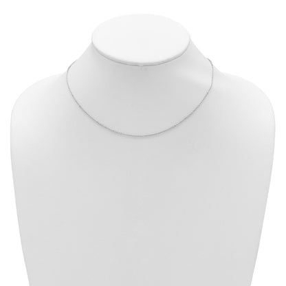 1.4mm Flat Cable 1in+1in Adjustable Chain - White Gold