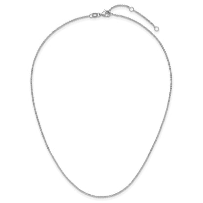1.4mm Flat Cable 1in+1in Adjustable Chain - White Gold