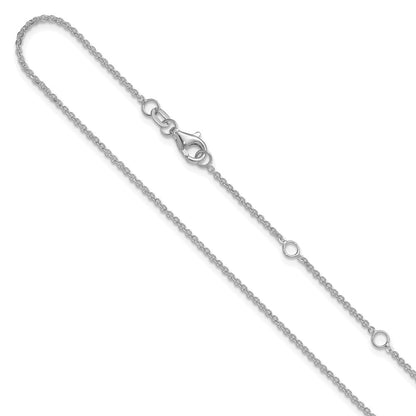 1.4mm Flat Cable 1in+1in Adjustable Chain - White Gold