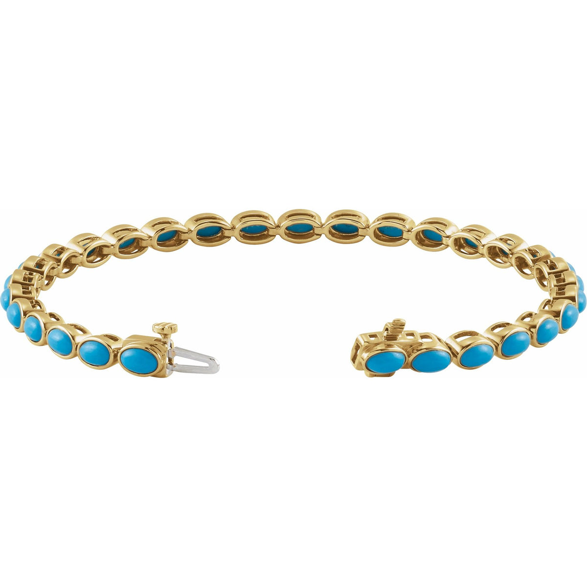 Natural Turquoise Line 7" Bracelet