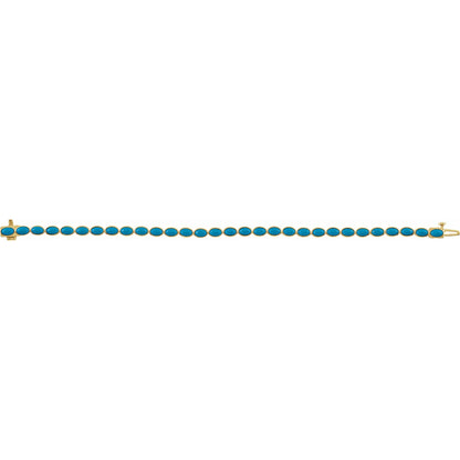 Natural Turquoise Line 7" Bracelet