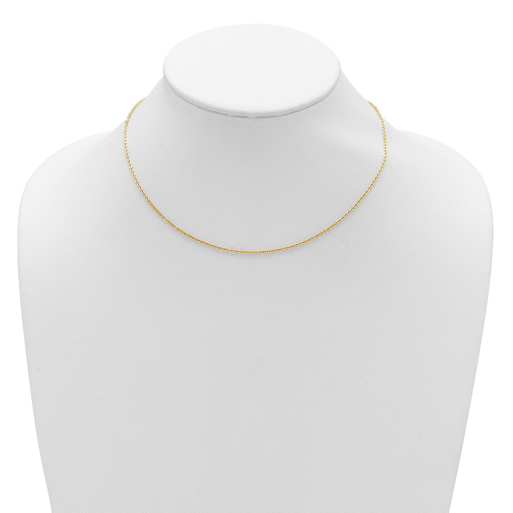1.7mm Flat Cable 1in+1in Adjustable Chain - Yellow Gold