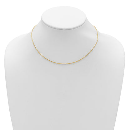 1.7mm Flat Cable 1in+1in Adjustable Chain - Yellow Gold