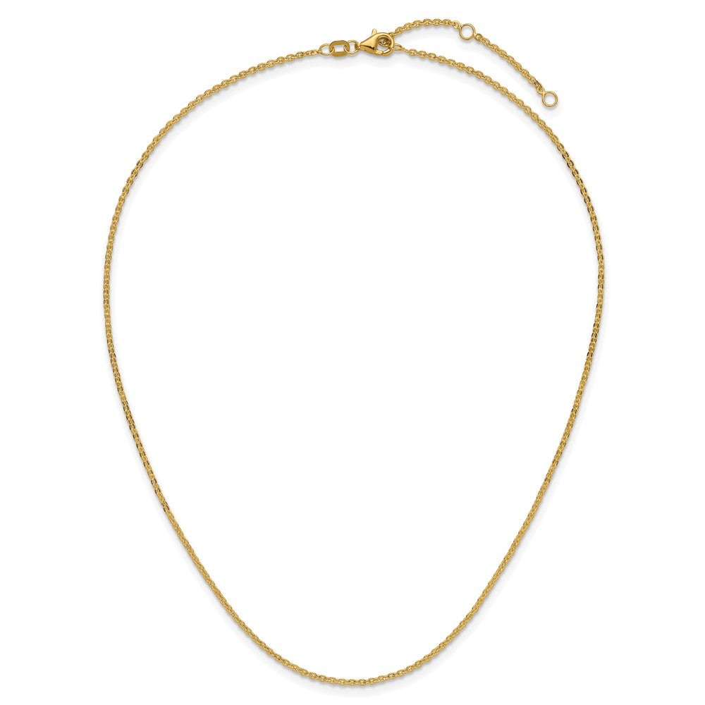 1.7mm Flat Cable 1in+1in Adjustable Chain - Yellow Gold
