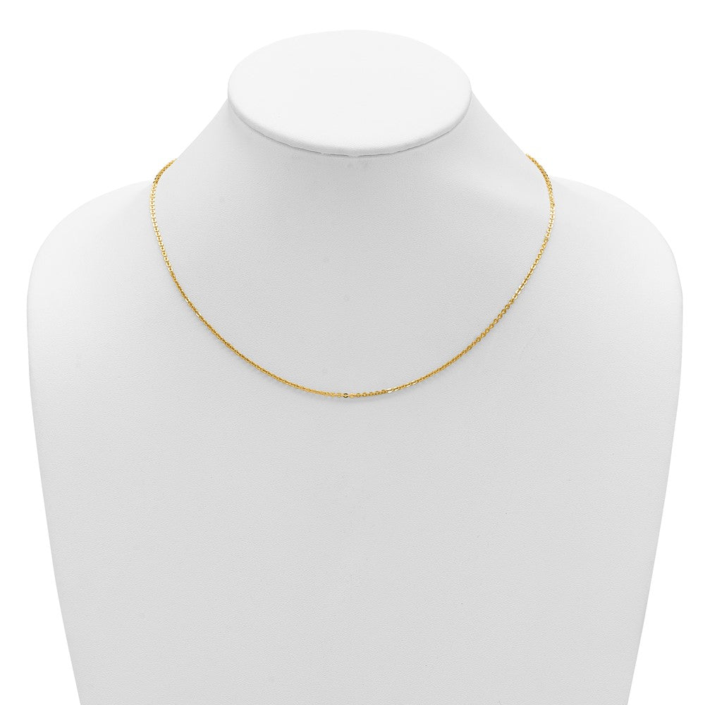 1.7mm Flat Cable 1in+1in Adjustable Chain - Yellow Gold