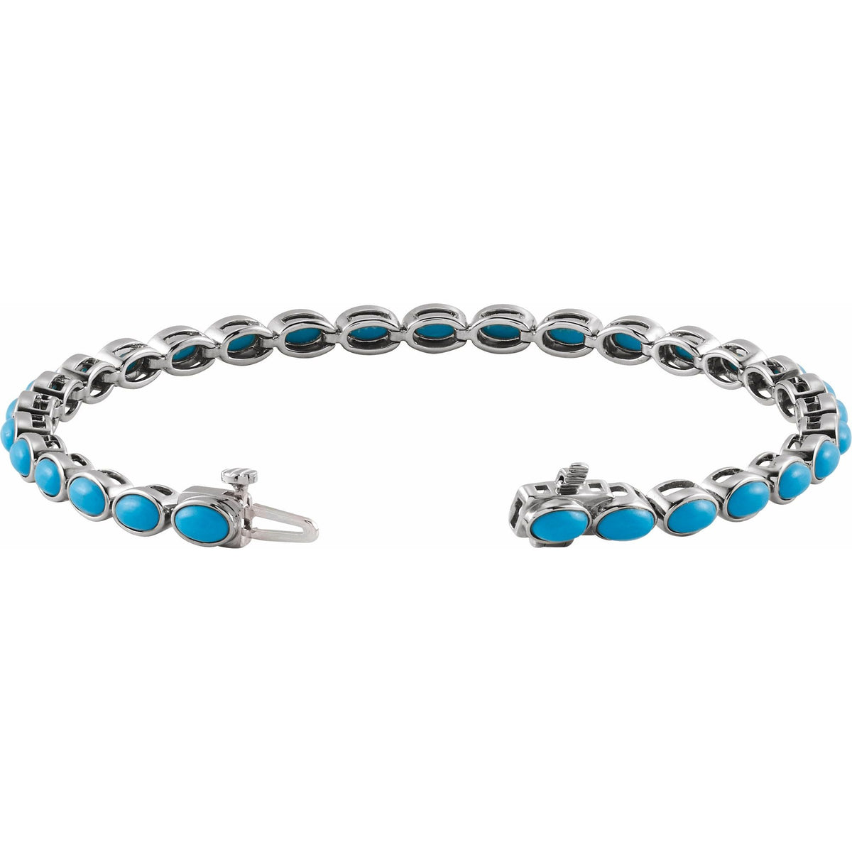 Natural Turquoise Line 7" Bracelet