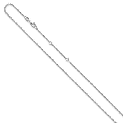 1.7mm Flat Cable 1in+1in Adjustable Chain - White Gold