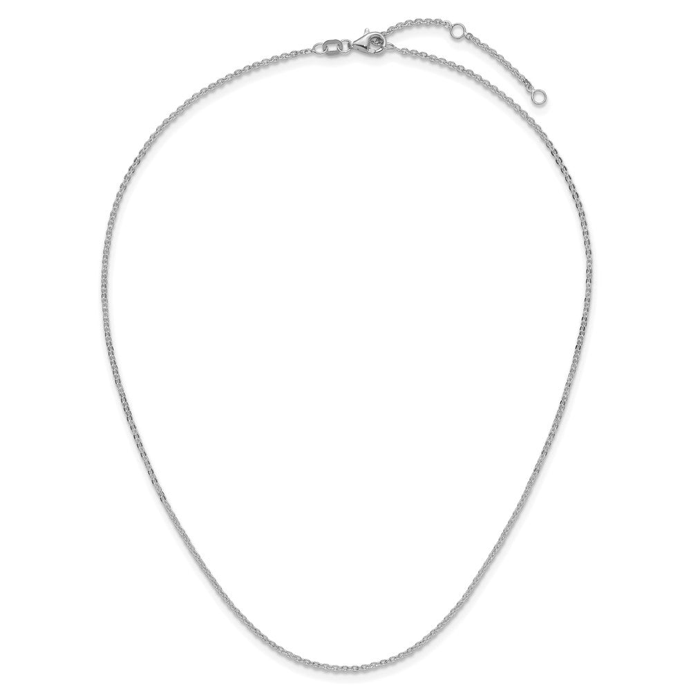 1.7mm Flat Cable 1in+1in Adjustable Chain - White Gold