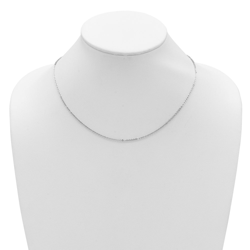 1.7mm Flat Cable 1in+1in Adjustable Chain - White Gold