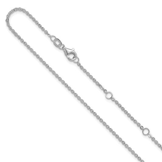 1.7mm Flat Cable 1in+1in Adjustable Chain - White Gold