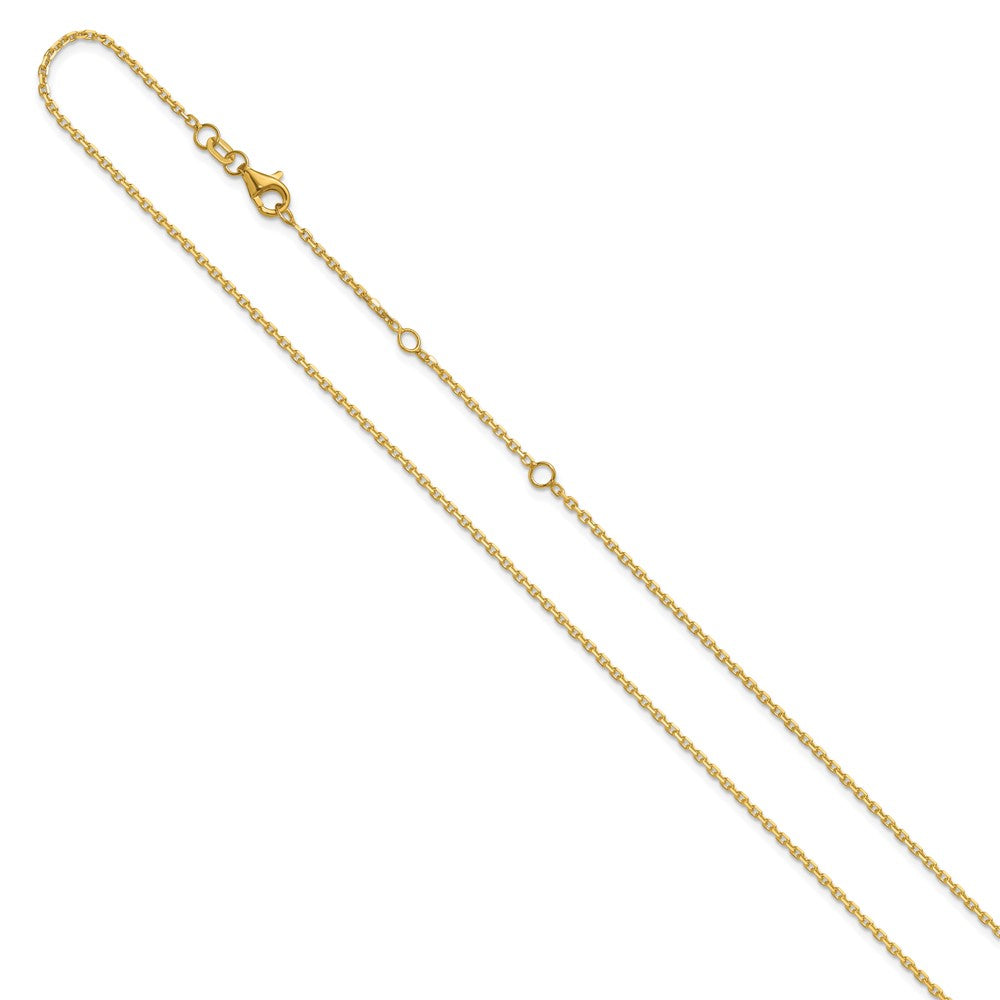 1.5mm D/C Square Cable 1in+1in Adjustable Chain - Yellow Gold