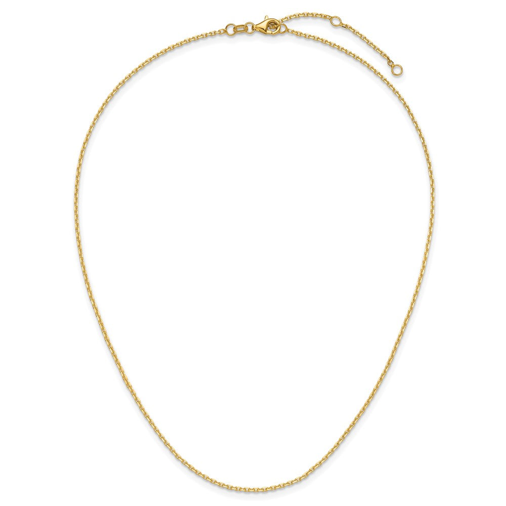 1.5mm D/C Square Cable 1in+1in Adjustable Chain - Yellow Gold