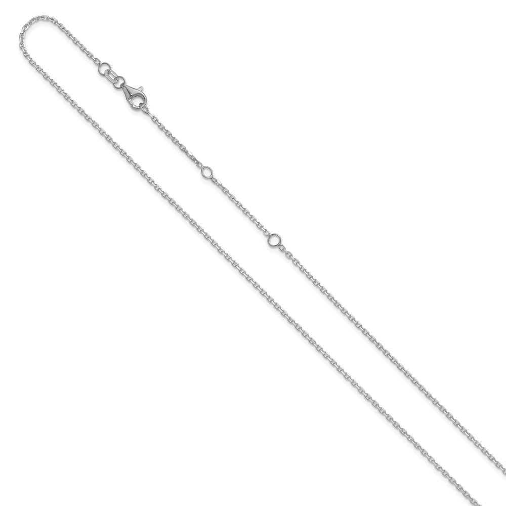 1.5mm D/C Square Cable 1in+1in Adjustable Chain - White Gold