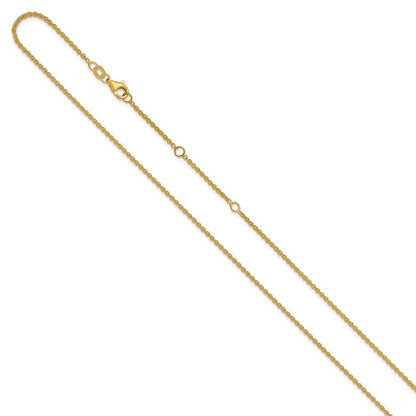 1.6mm Round Cable 1in+1in Adjustable Chain - Yellow Gold