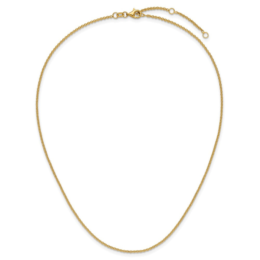 1.6mm Round Cable 1in+1in Adjustable Chain - Yellow Gold