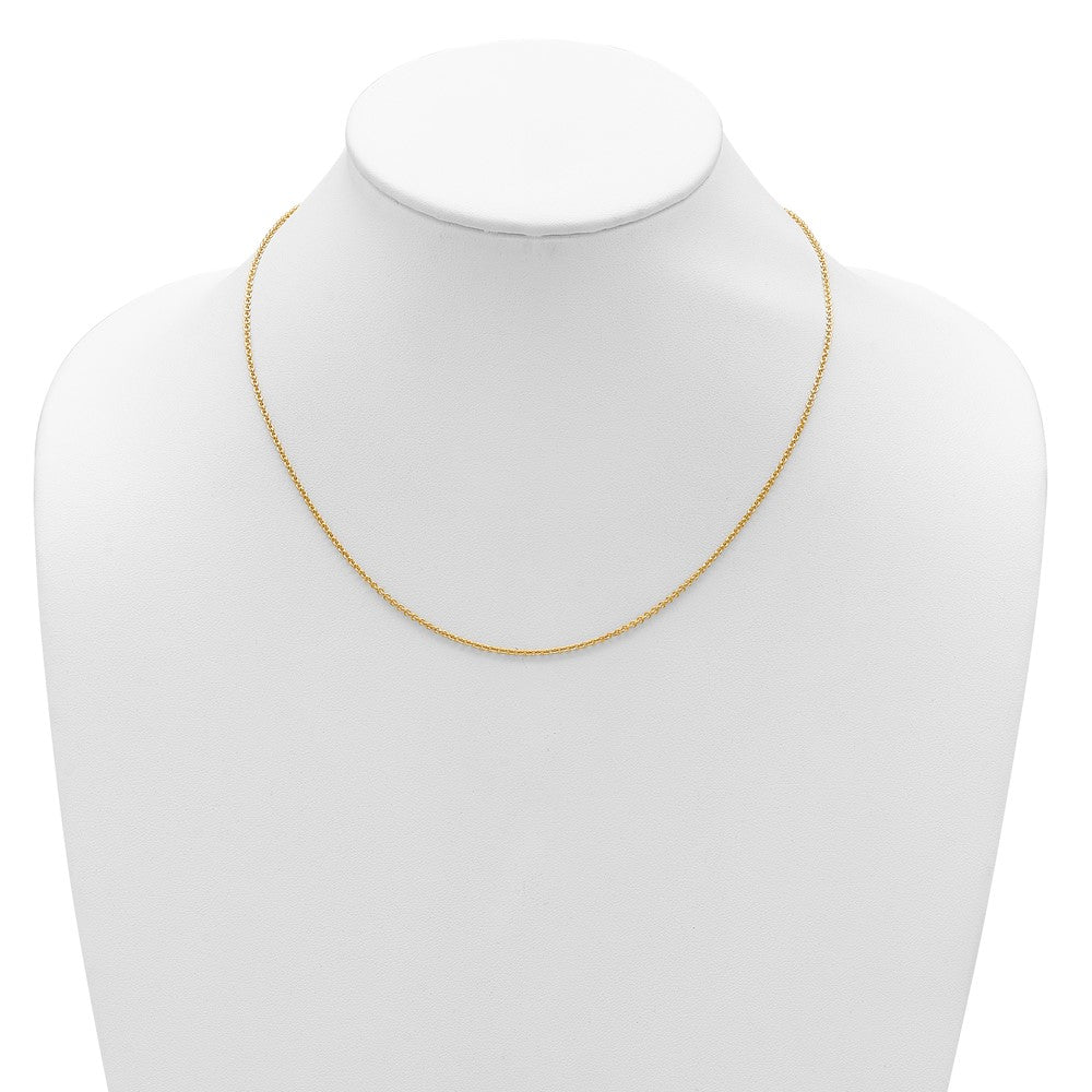 1.6mm Round Cable 1in+1in Adjustable Chain - Yellow Gold