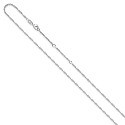 1.6mm Round Cable 1in+1in Adjustable Chain - White Gold