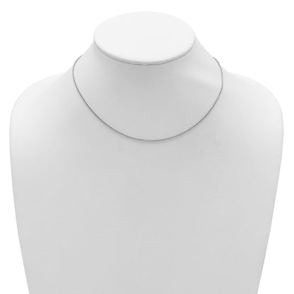 1.6mm Round Cable 1in+1in Adjustable Chain - White Gold