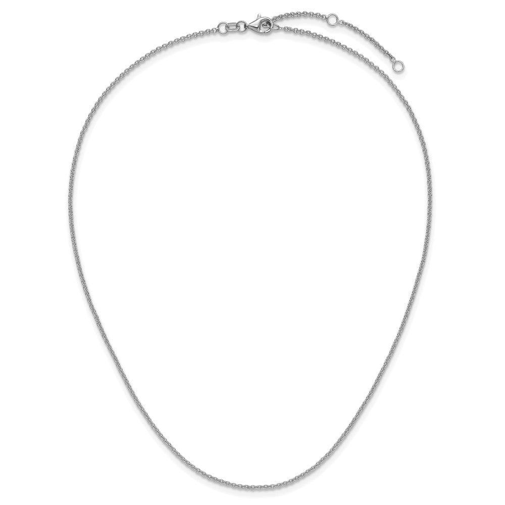 1.6mm Round Cable 1in+1in Adjustable Chain - White Gold