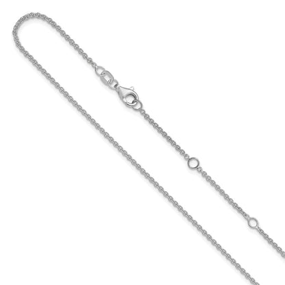 1.6mm Round Cable 1in+1in Adjustable Chain - White Gold