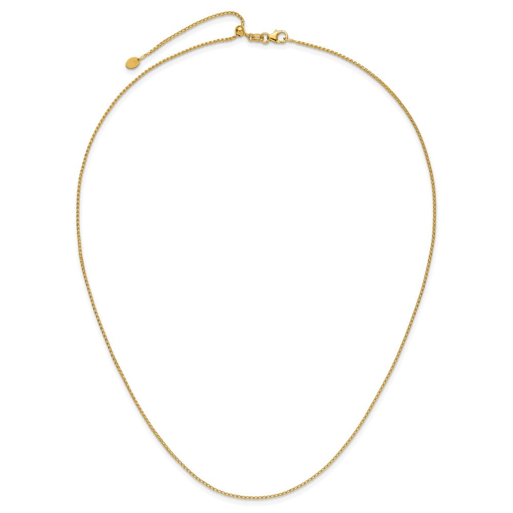 Adjustable 1.15mm D/C Open Franco Chain 22" - Yellow Gold