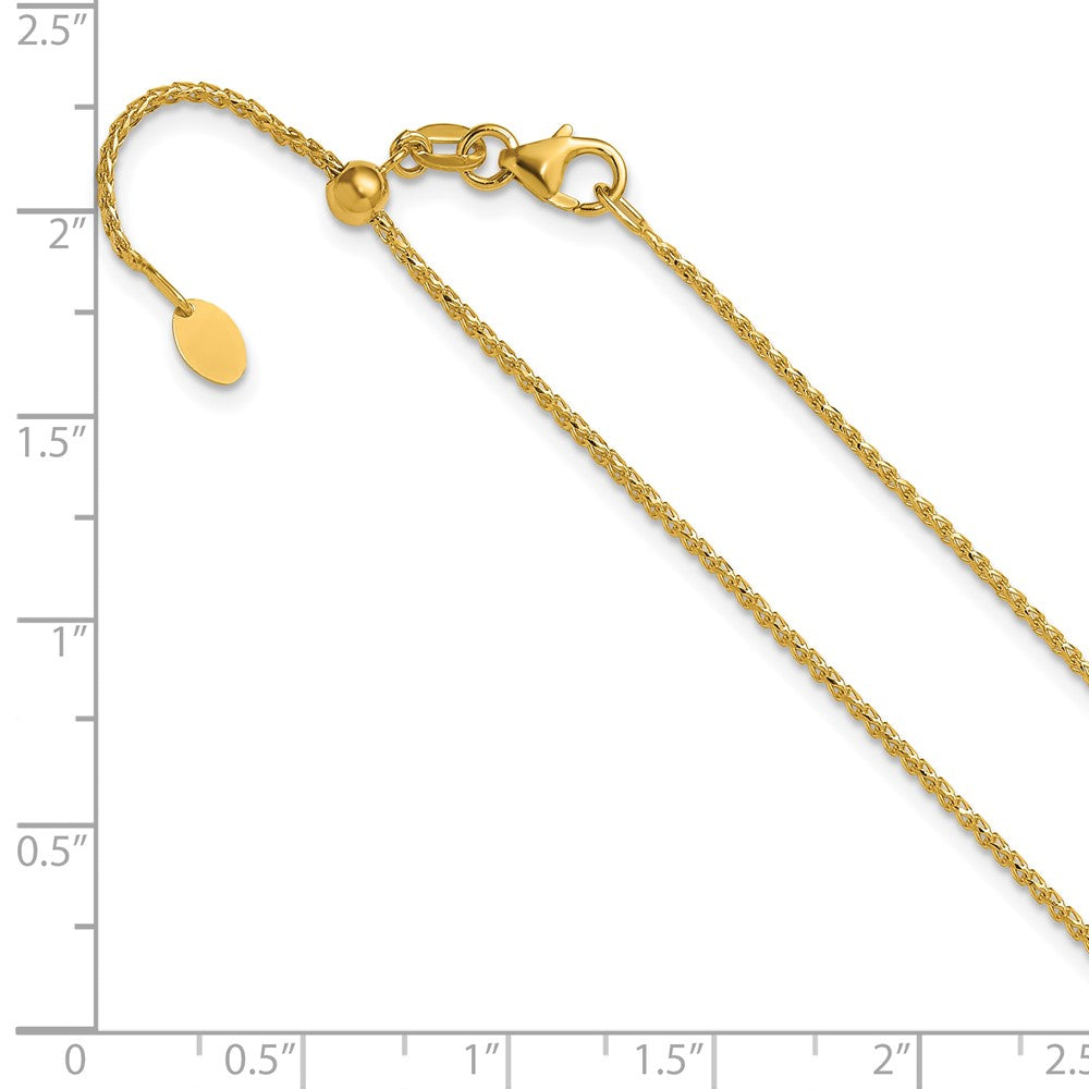 Adjustable 1.15mm D/C Open Franco Chain 22" - Yellow Gold