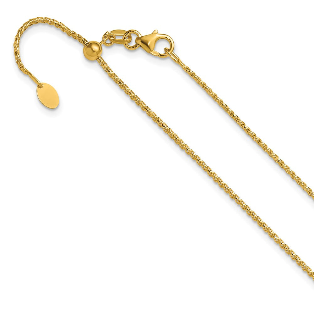 Adjustable 1.15mm D/C Open Franco Chain 22" - Yellow Gold