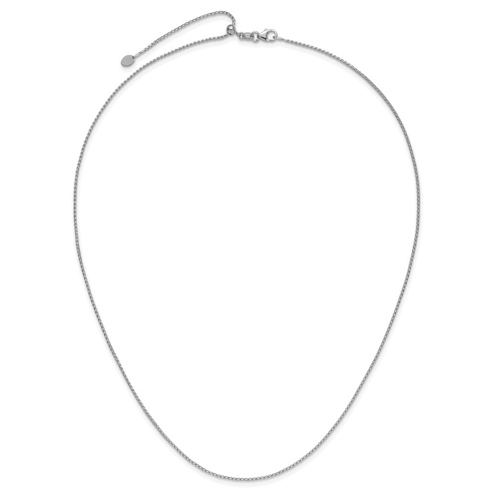 Adjustable 1.15mm D/C Open Franco Chain 22" - White Gold