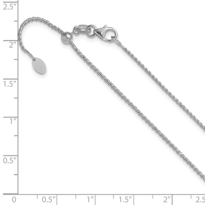 Adjustable 1.15mm D/C Open Franco Chain 22" - White Gold