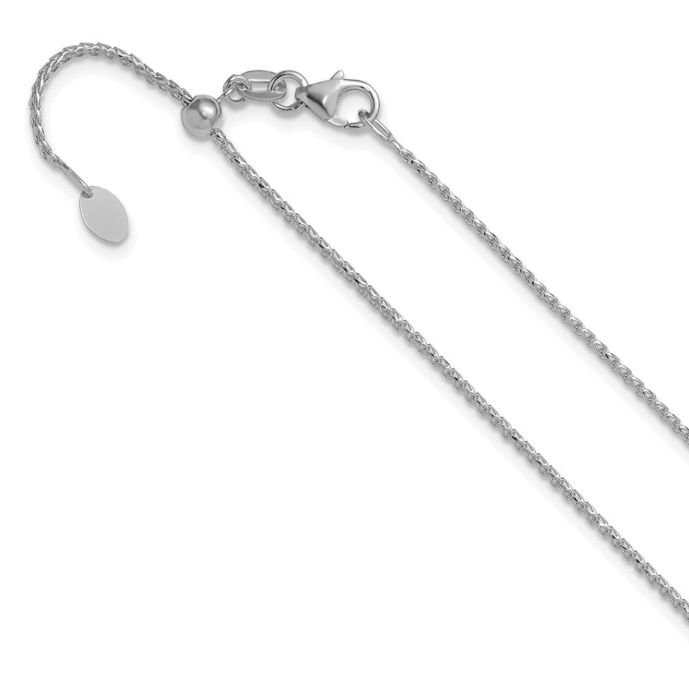 Adjustable 1.15mm D/C Open Franco Chain 22" - White Gold