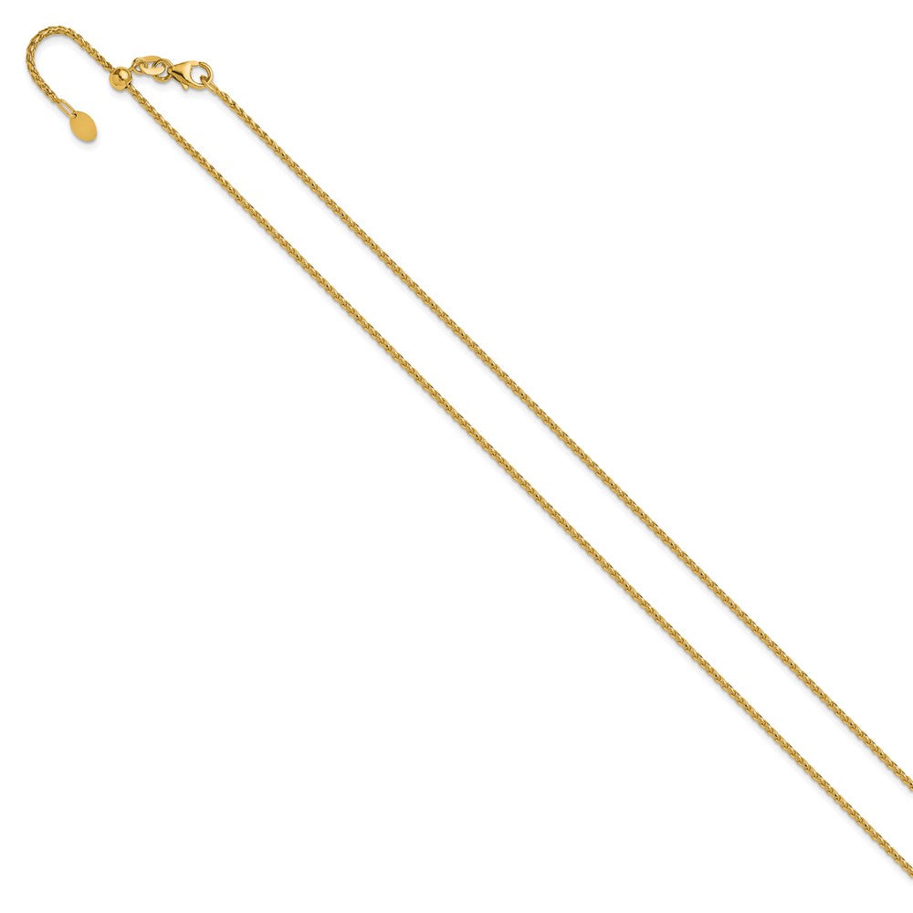 Adjustable 1.4mm D/C Open Franco Chain 22" - Yellow Gold