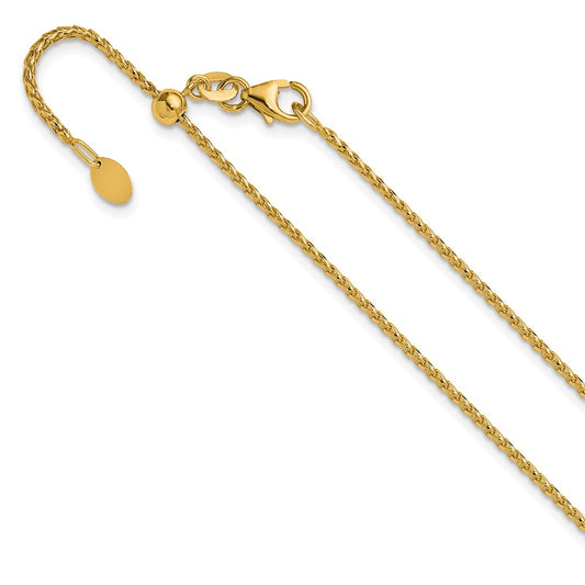 Adjustable 1.4mm D/C Open Franco Chain 22" - Yellow Gold