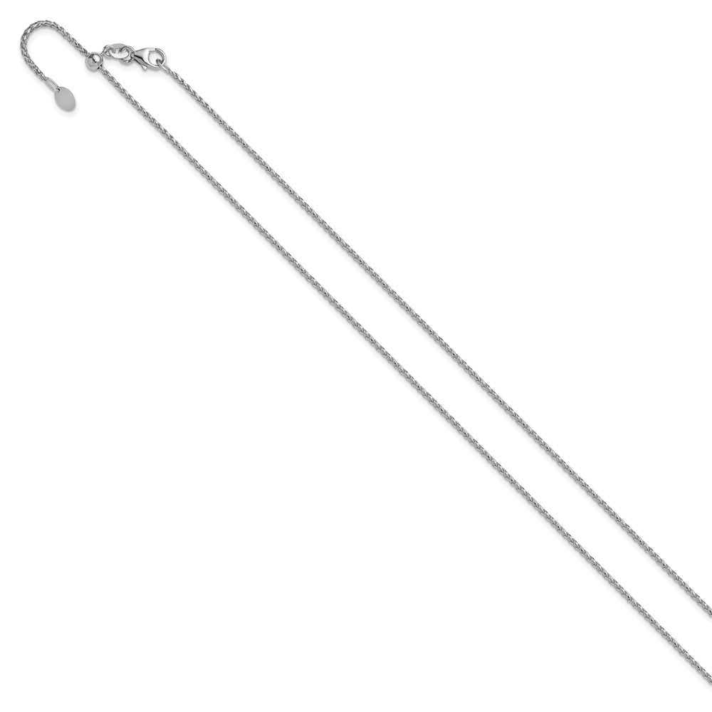 Adjustable 1.4mm D/C Open Franco Chain 22" - White Gold