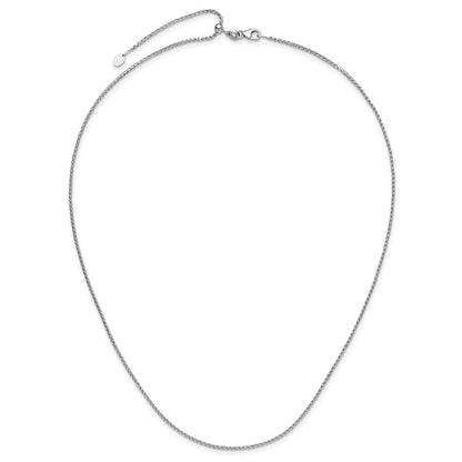 Adjustable 1.4mm D/C Open Franco Chain 22" - White Gold