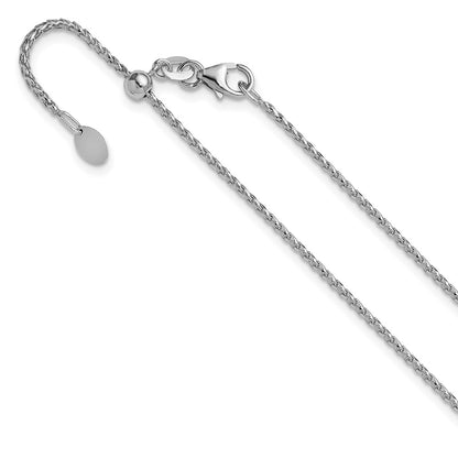 Adjustable 1.4mm D/C Open Franco Chain 22" - White Gold